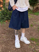 デニムバルーンハーフパンツ 2C