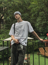 コリルレタリングプリンティング半袖Tシャツ