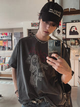 べロッドクロッププリントショートスリーブTシャツ