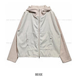 Tech Color Matching High Neck Hood Zip-Up