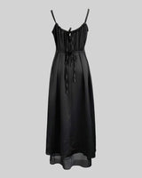 Pulse satin layered shirring one-piece