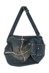 DENIM BARREL BAG