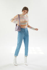ISLE MINI shoulder leather bag / Purple Lilac