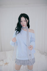 Petal lace scarf (Gray)