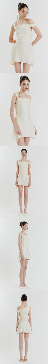 DEW COWL DRESS cream