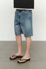 エイジスプラッターカーペンターデニムショーツ(Washed Blue)