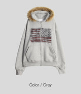 No.1533 AF fur hood ZIP-UP