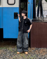 DRASLOW TRACK WIDE DENIM PANTS