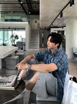 Look Glass Summer Daily Soft Check Short Sleeve Shirt