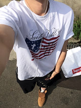Vintage Clyde American Flag Short-Sleeved T-Shirt 3C