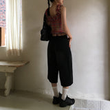 Motzel D-Ring Capri Denim Bermuda Pants