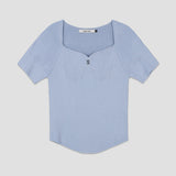 (T-7073)ESSENTIAL DROP LOGO KNIT