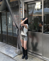 Studショートデニムパンツ