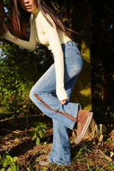 TASSEL BOOTCUT JEANS (NAVY)