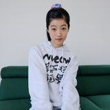 DOODLE MEOW HOODIE (LIGHT GRAY)