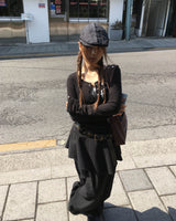 Lace black cotton pants