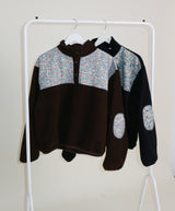 Femme Flower Pattern Quilted Fleece Long Sleeve T-Shirt (Button Detail)
