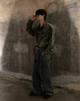 Vintage Western Shirt (Oil Blue)