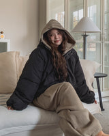 Milky Two Way String Hooded Padding
