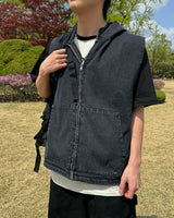 Rio Denim Anorak Vest(Light Blue)