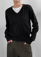 [MADE] Smooth Cotton V-Neck Knitwear (Cotton 85%)