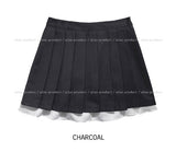 Layered pleated midi skirt