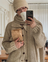 [wool20%] エリーボカシウェービングマフラー