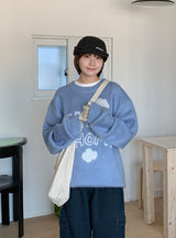 [unisex] ピデンヘアリーぼかしプリントオーバーニット