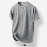 ネビショルダースナップヘンリーネックショートスリーブTシャツ