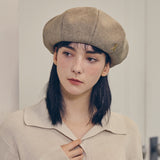VA Stud Octagon Wool Beret / Beige