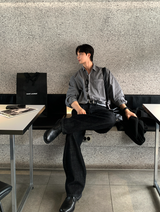 グラスピグメントベーシックコットンシャツ