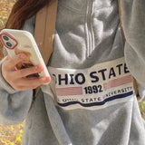 オハイオ カラーリング ハーフジップアップ フリース スウェット Tシャツ