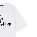 オーバーサイズ ヒップホップ ダンススタジオ ホーリーガールクラブ グラフィック 半袖Tシャツ_WHITE
