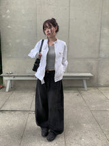 デレンカットウォッシングワイドデニムパンツ