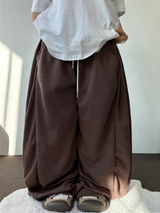 2SIZE🩶 SOFTY SIDE PINTUCK WIDE LONG PANTS 🩶🧇🖤🤍5COLOR