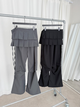 pleated wrap skirt pants (2color)