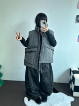 オーバーワイドベストパディング🩶🤍🖤☁ - 4カラー