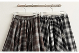 Hial Hem Unbalanced Line Check Banding Skirt