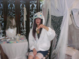 Dozzing hooded zip-up ( White )