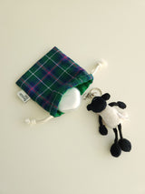 Check string pouch - navy S