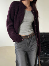Golgi round knit cardigan(5color)