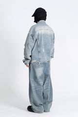 Poria Vintage Crop Denim Jacket
