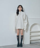 UNISEX モノグラムハーフジップニット