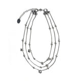 White Silver Layered Necklace