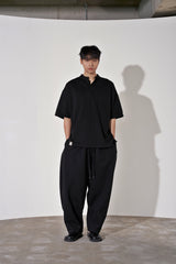 S-C オープンヘンリーネック 1/2 TEE (Black)