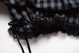 Check Balloon Skirt-Pants-Black