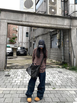 Levi Cross Slit Stitch Denim Pants