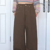 Bino back button Wide cotton pants