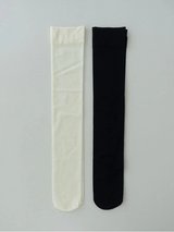 チェックシースルーニーソックス (IVORY, BLACK 2COLORS!)