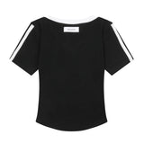 バインディングトラックラインハーフスリーブTシャツ (4COLOR)